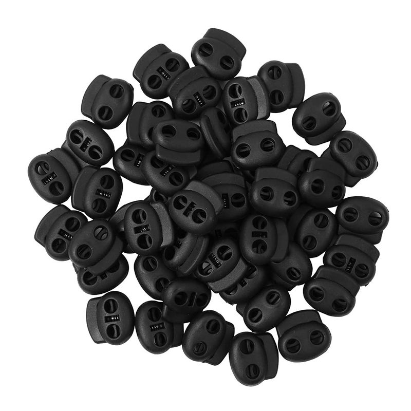 vingol 10 PCS Plastic Cord Locks End Spring Stop Toggle Stoppers for Clothes Pants Sewing Crafts (#5 Black) - Image 3